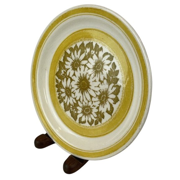 Vintage 1970s Jamestown China Ironstone Yellow Daisies 7-1/4” Salad Dessert Plat - Picture 2 of 8